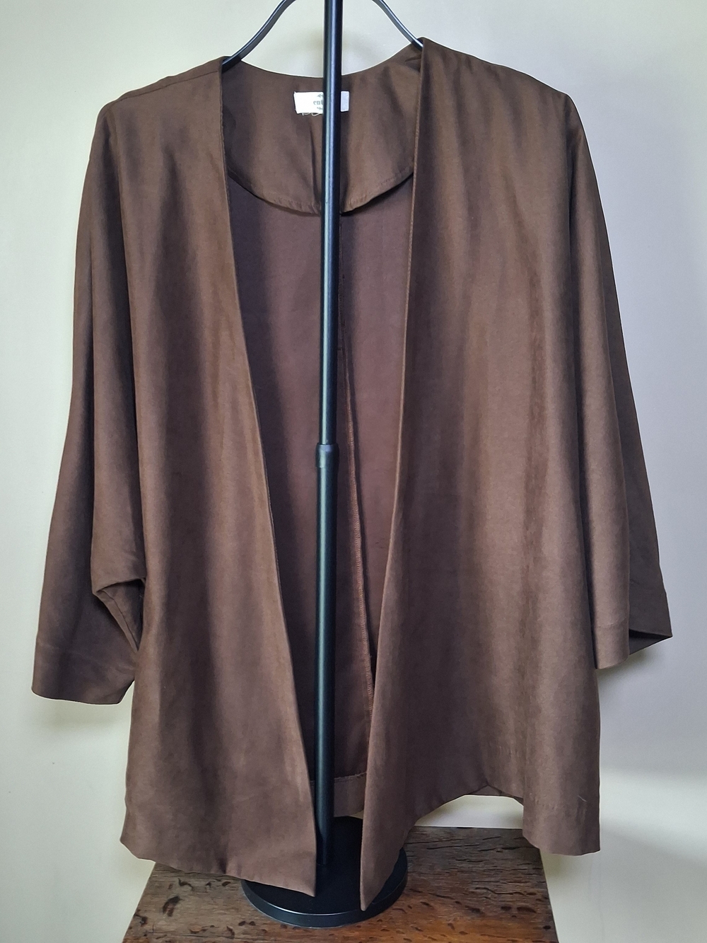 Entro Women’s Brown Open Front 3/4 Sleeve Jacket Blazer; Size M